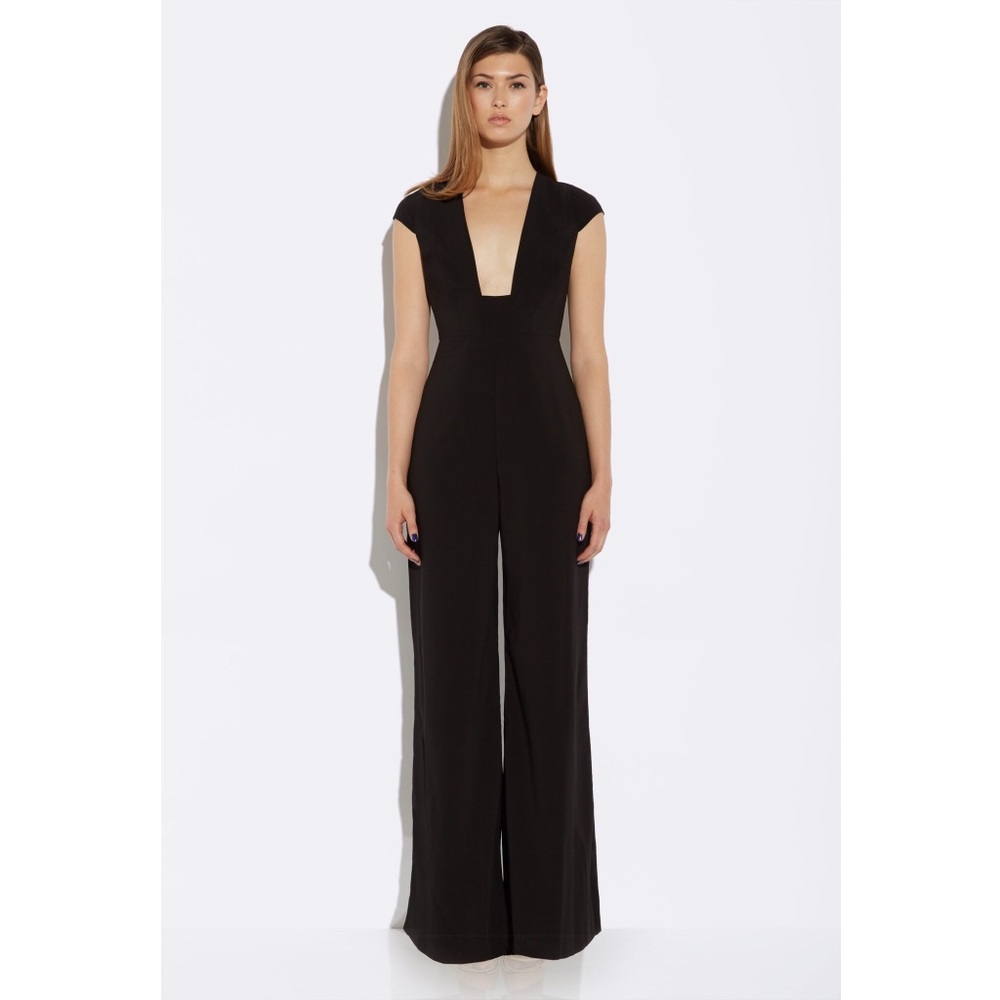 AQ/AQ Plunged Jumpsuit with cap sleeves